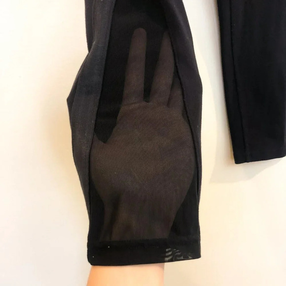 Alo Yoga Black Mesh Shine Mid Rise Cropped Compression Athletic Leggings XS - Picture 3 of 8